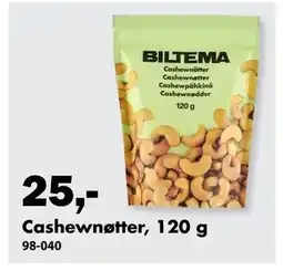 Biltema Cashewnøtter, 120 g tilbud