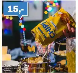 Biltema Chips, havsalt, 100 g tilbud