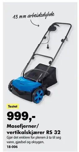 Biltema Mosefjerner/ vertikalskjærer RS 32 tilbud
