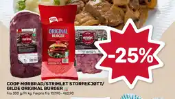 Coop Marked Coop mørbrad/strimlet storfekjøtt/ gilde original burger tilbud