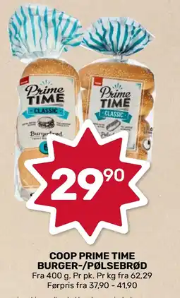 Coop Marked COOP Prime time burger-/pølsebrød tilbud