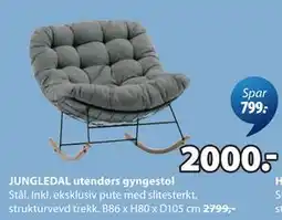 JYSK JUNGLEDAL utendørs gyngestol tilbud