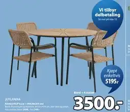 JYSK RANGSTRUP bord + ORKANGER stol tilbud