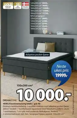 JYSK HEMLA kontinentalseng lateks - grå-40 tilbud