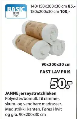 JYSK JANNE jerseystretchlaken tilbud