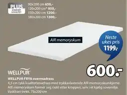 JYSK WELLPUR FRYA overmadrass tilbud