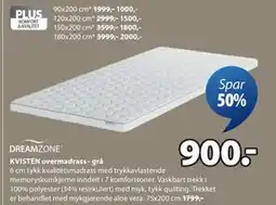 JYSK KVISTEN overmadrass - grå tilbud