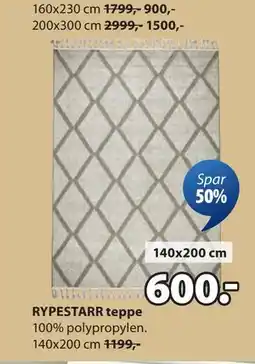 JYSK RYPESTARR teppe tilbud