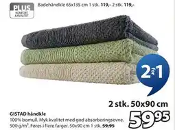 JYSK GISTAD håndkle tilbud
