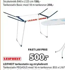 JYSK LEIFHEIT tørkestativ og strykebrett tilbud