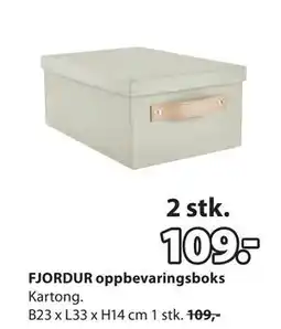JYSK FJORDUR oppbevaringsboks tilbud