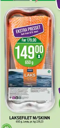 Kiwi LAKSEFILET M/SKINN tilbud