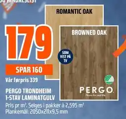 Obs Bygg PERGO TRONDHEIM 1-STAV LAMINATGULV tilbud