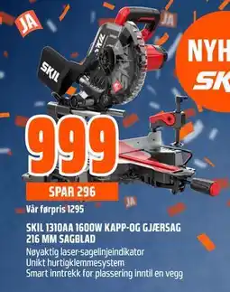 Obs Bygg SKIL 1310AA 1600W KAPP-OG GJÆRSAG 216 MM SAGBLAD tilbud