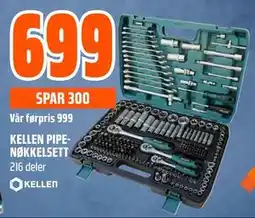 Obs Bygg KELLEN PIPENØKKELSETT tilbud