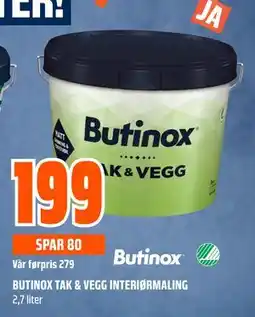 Obs Bygg BUTINOX TAK & VEGG INTERIØRMALING tilbud