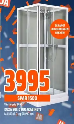 Obs Bygg DUXA SOLID DUSJKABINETT tilbud