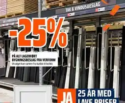 Obs Bygg 25% PÅ ALT LAGERFØRT BYGNINGSBESLAG FRA VERFORM tilbud