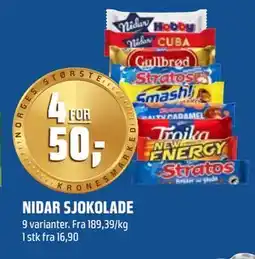 Coop Obs NIDAR SJOKOLADE tilbud