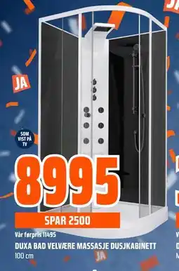 Obs Bygg DUXA BAD VELVÆRE MASSASJE DUSJKABINETT tilbud