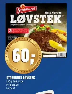 Coop Obs STABBURET LØVSTEK tilbud