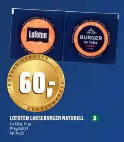 Coop Obs LOFOTEN LAKSEBURGER NATURELL tilbud