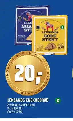 Coop Obs LEKSANDS KNEKKEBRØD tilbud