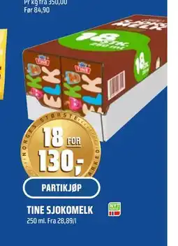 Coop Obs TINE SJOKOMELK tilbud