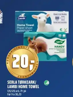 Coop Obs SERLA TØRKEARK/ LAMBI HOME TOWEL tilbud