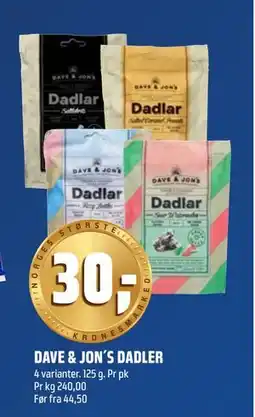 Coop Obs DAVE & JON´S DADLER tilbud