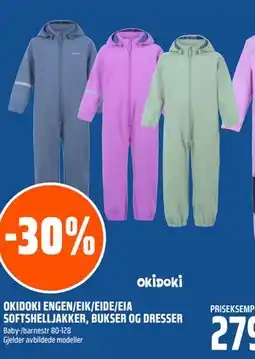 Coop Obs OKIDOKI ENGEN/EIK/EIDE/EIA SOFTSHELLJAKKER, BUKSER OG DRESSER tilbud