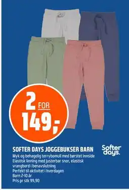 Coop Obs SOFTER DAYS JOGGEBUKSER BARN tilbud