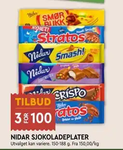 Coop Mega NIDAR SJOKOLADEPLATER tilbud
