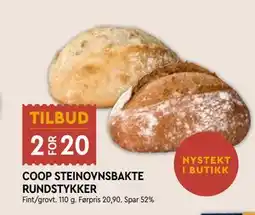 Coop Mega COOP STEINOVNSBAKTE RUNDSTYKKER tilbud
