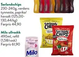 Jacobs Sørlandschips tilbud