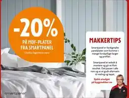 Byggmakker 20% PÅ MDF-PLATER FRA SMARTPANEL tilbud