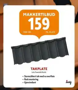 Byggmakker TAKPLATE tilbud