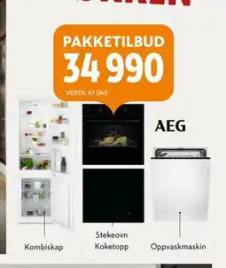 Byggmakker Stekeovn Koketopp+ Oppvaskmaskin+ Kombiskap tilbud
