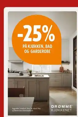 Byggmakker 25% PÅ KJØKKEN, BAD OG GARDEROBE tilbud