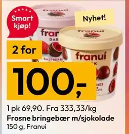 Gigaboks Frosne bringebær m/sjokolade tilbud
