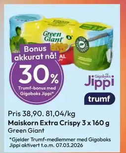 Gigaboks Maiskorn Extra Crispy 3 x 160 g tilbud