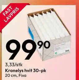 Gigaboks Kronelys hvit 30-pk tilbud