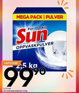 Gigaboks Sun maskinoppvaskpulver 2,5 kg tilbud