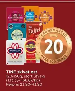 Meny TINE skivet ost tilbud