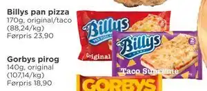 Meny Billys pan pizza tilbud