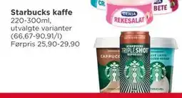 Meny Starbucks kaffe tilbud