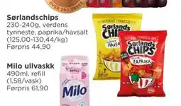 Meny Sørlandschips tilbud