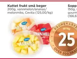 Meny Kuttet frukt små beger tilbud