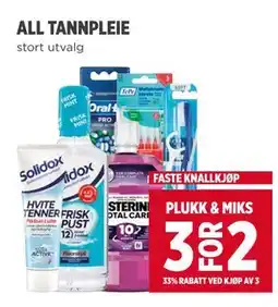 Meny ALL TANNPLEIE tilbud