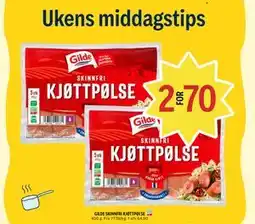 Coop Prix GILDE SKINNFRI KJØTTPØLSE tilbud